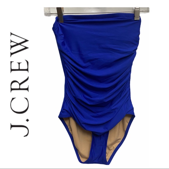 J. Crew Other - NWOT J. Crew Blue Ruched Strapless Swimsuit